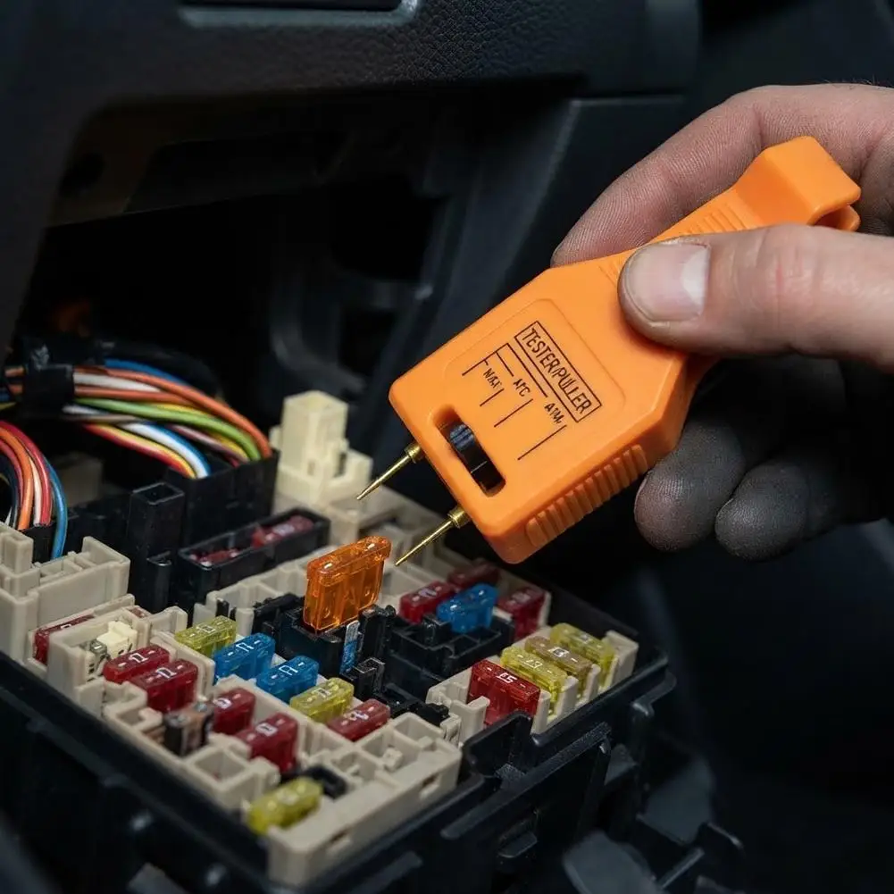 2 in 1 Car Fuse Tester Puller Tool Adjustable Metal Probe Automotive Blade Fuse Checker Remover For Mini Medium ATC ATM Fuse
