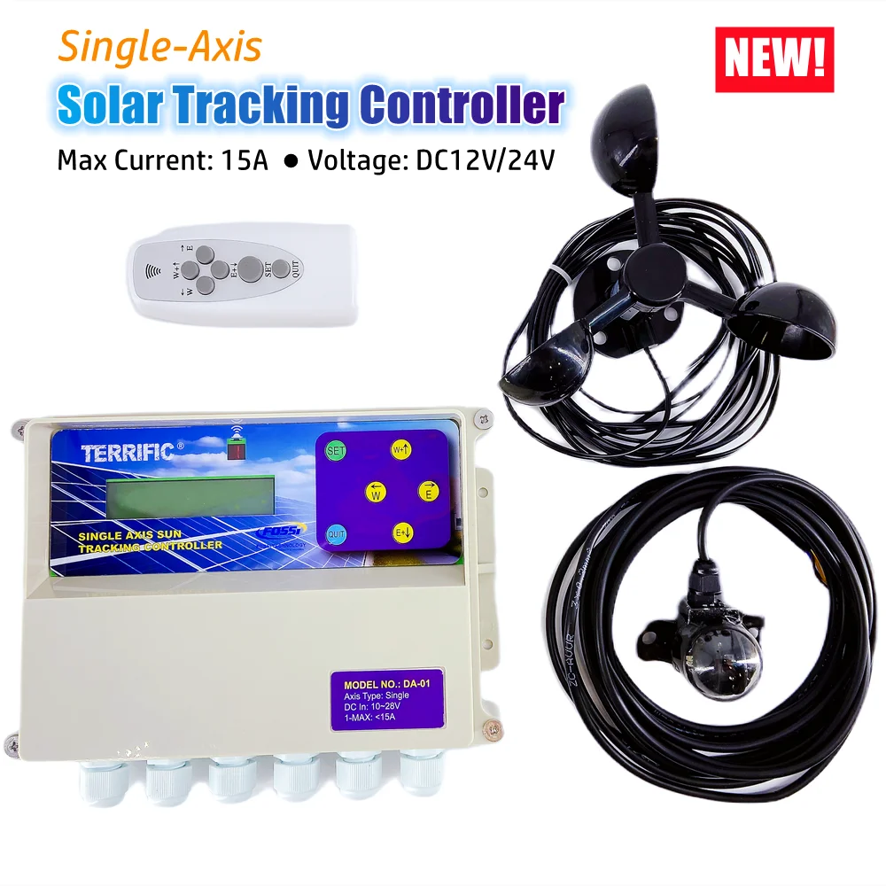 New Single Shaft Solar Automatic Tracking Controller 15A Sunshine Tracing Controller 12V/24V Single Axis Sun Tracker System