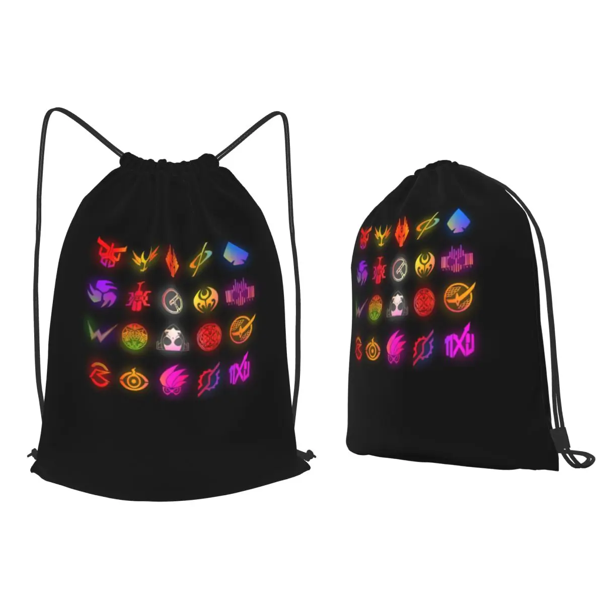 Kamen Rider All Heisei Backpacks Portable Drawstring Bundle Pocket Sundries Bag Book Bags for Travel Students
