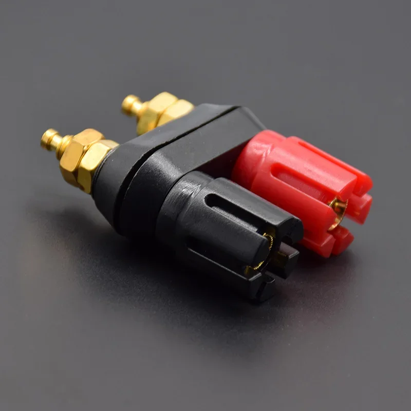 Banana Plugs Couple Terminals Dual 4mm Banana Plug Jack Socket Double hexagon Binding Post Red Black Connector Amplifier DX25