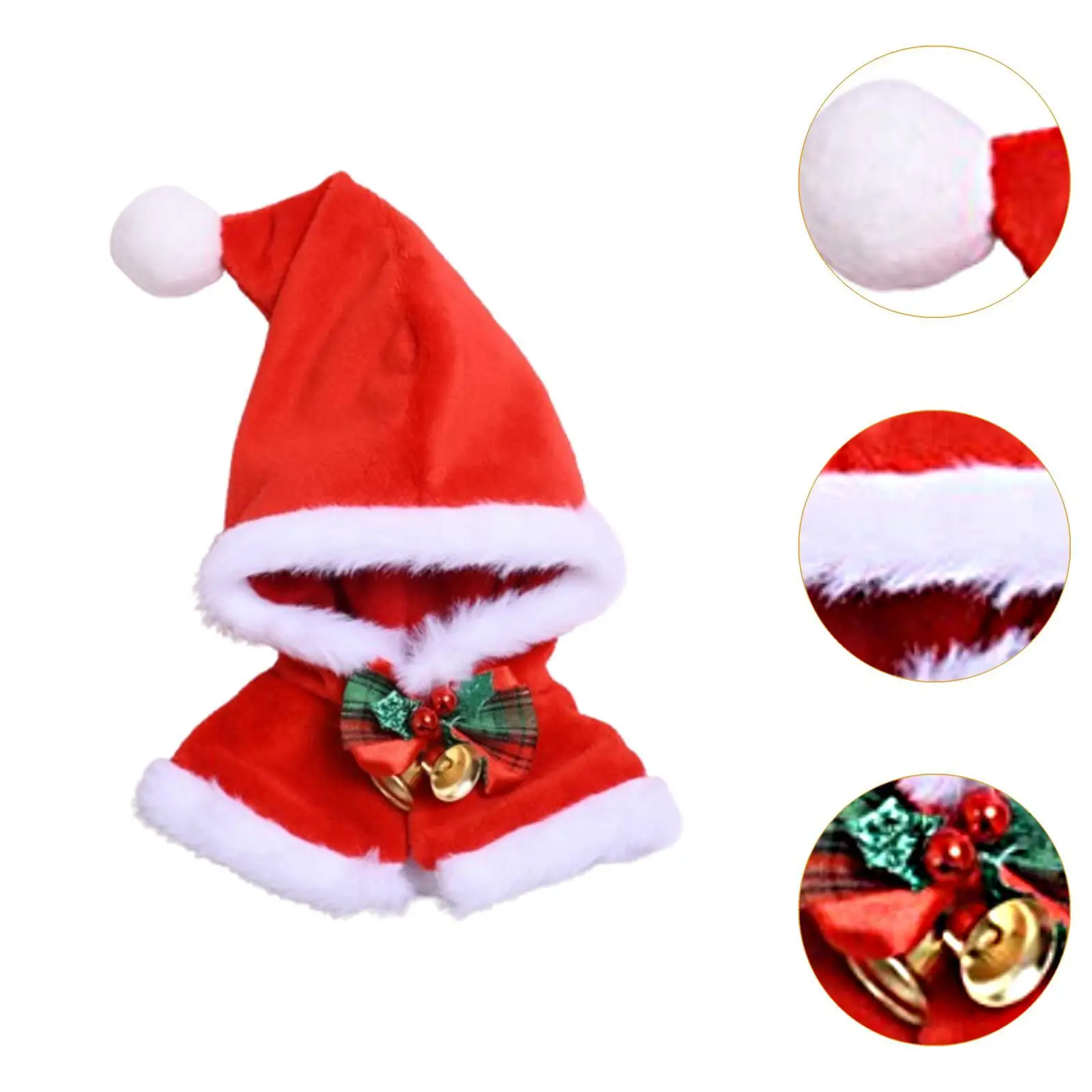 Cute Plush Doll Hooded Cape for 15cm 17cm Doll Clothes Dress Up Accessory Christmas Gift Fabric Cloak