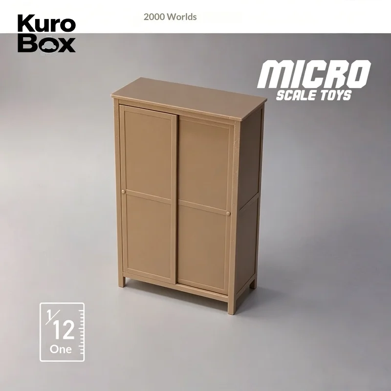

1:12 Dollhouse Miniature Wardrobe Closet, Realistic Sliding Door Furniture for Doll House, Action Figure Scene & Shokugan Decora