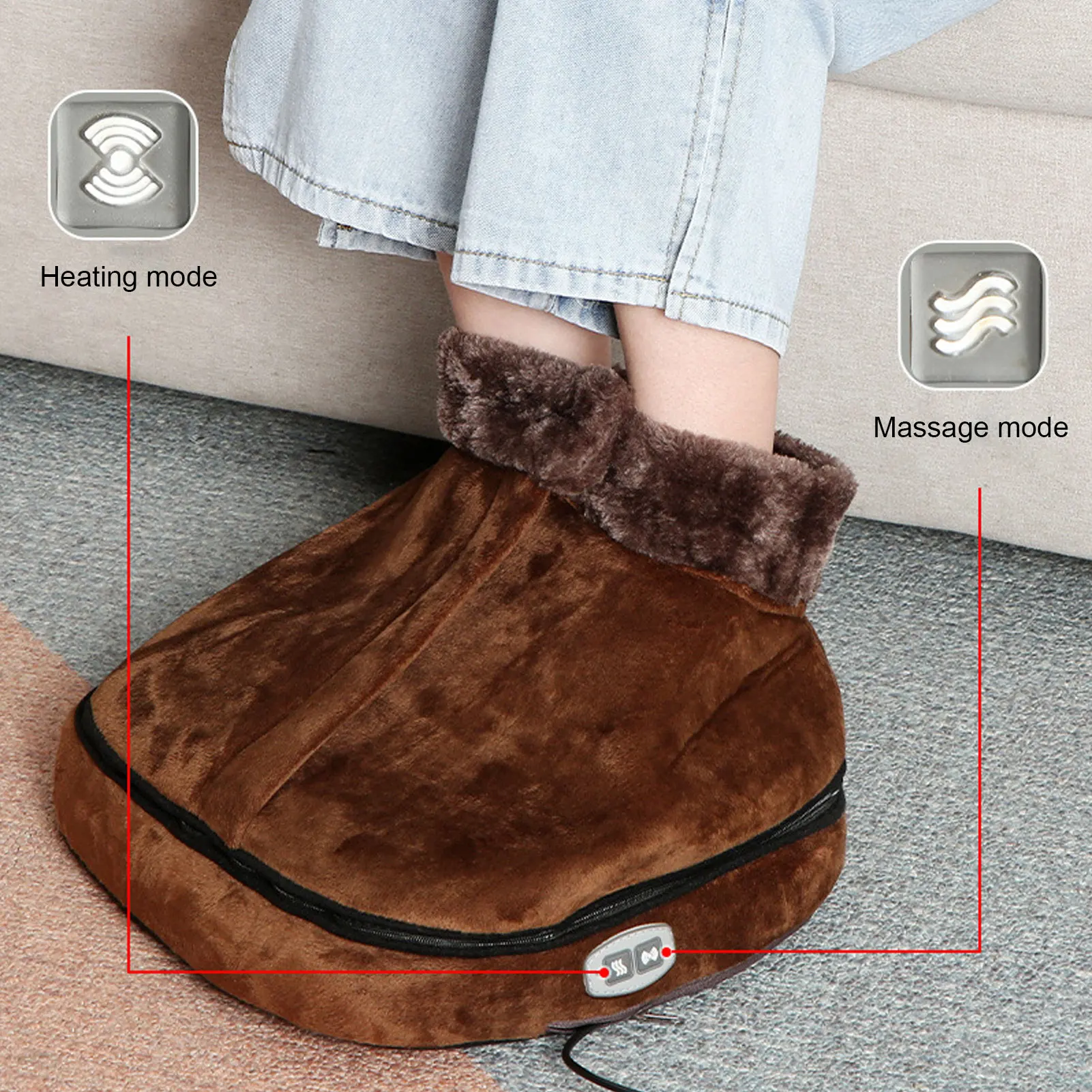 

Electric Heated Foot Massager Relieve Fatigue Detachable Heating Massage Feet Warmer Heated Foot Warmer Foot Massager Warmer