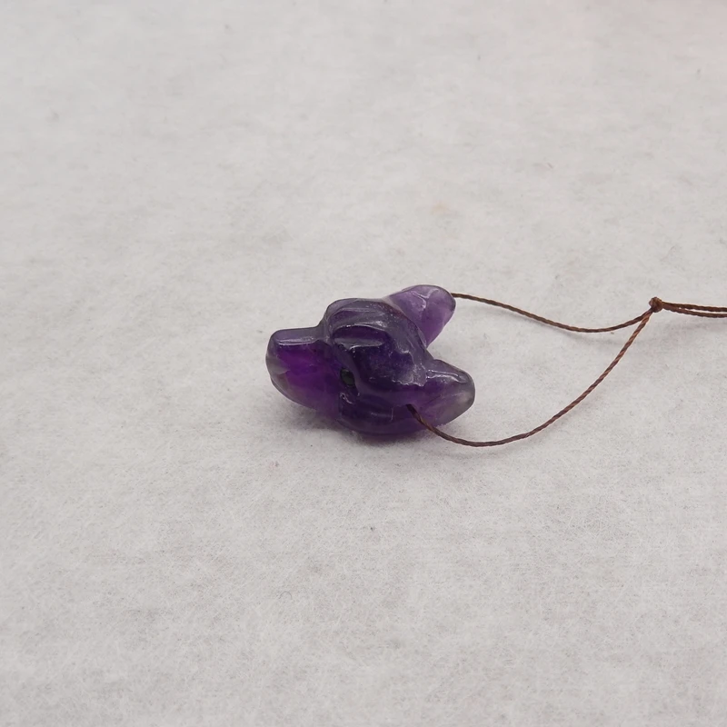

Amethyst Wolf Head Pendant Bead Natural Stone Heart Shape Fashion Jewelry Necklace Accessories for Women 47x45x7mm 21g