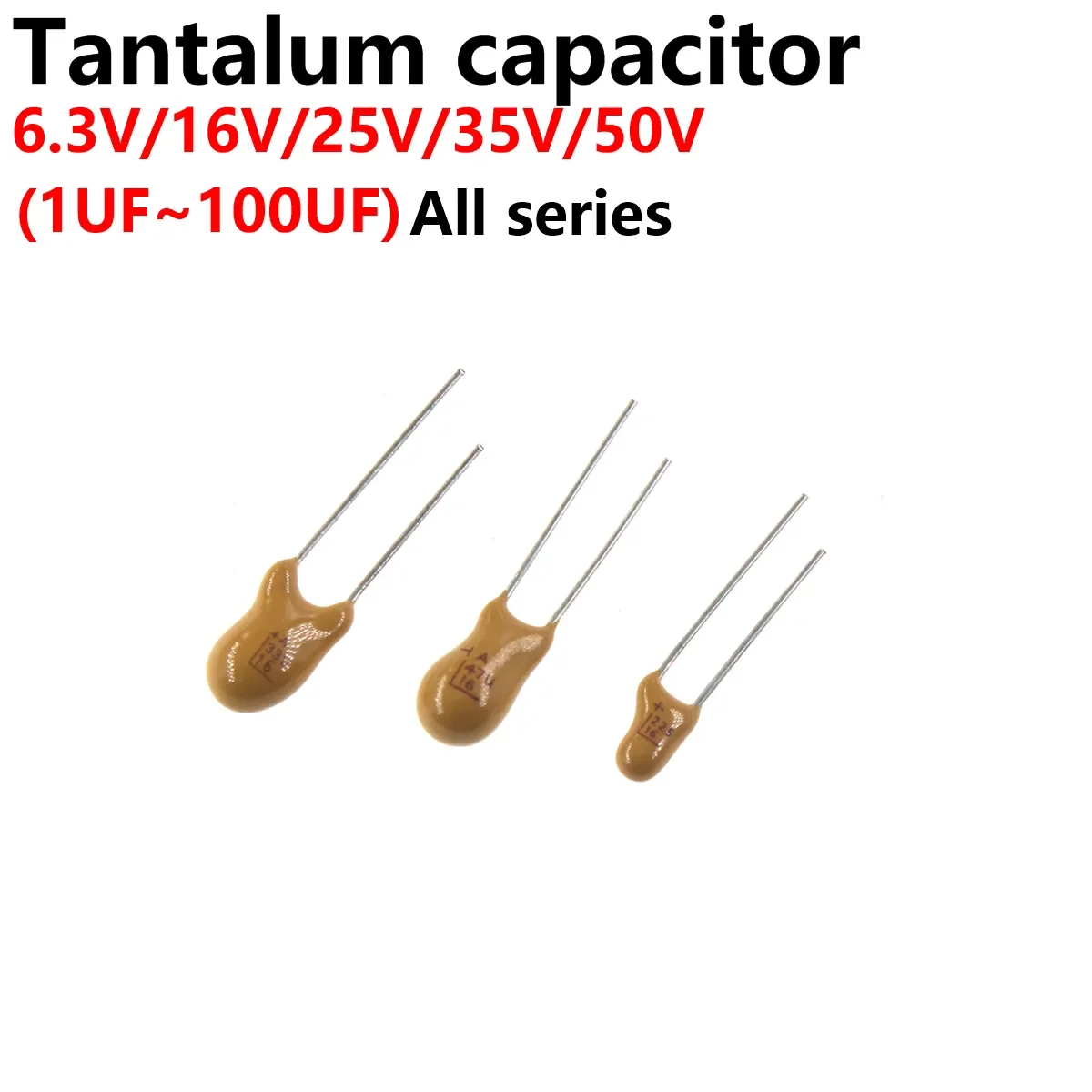 

20/10/5PCS DIP Tantalum Capacitor 16V 25V 35V 0.1UF 1UF 2.2UF 4.7UF 10UF 22UF 33UF 47UF 100UF 104 224 474 105 225 106 476 107