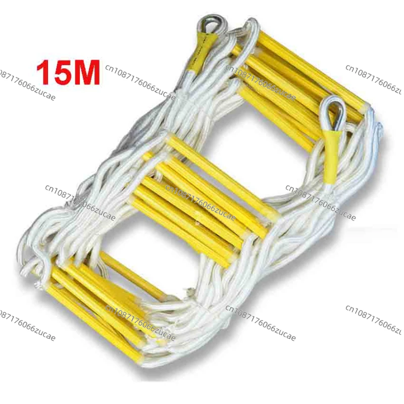 15M Rescue Rope 3-4th Floor Escape Ladder Emergency Work Safety Response Fire Rescue Rock Climbing Anti-skid Soft Ladder