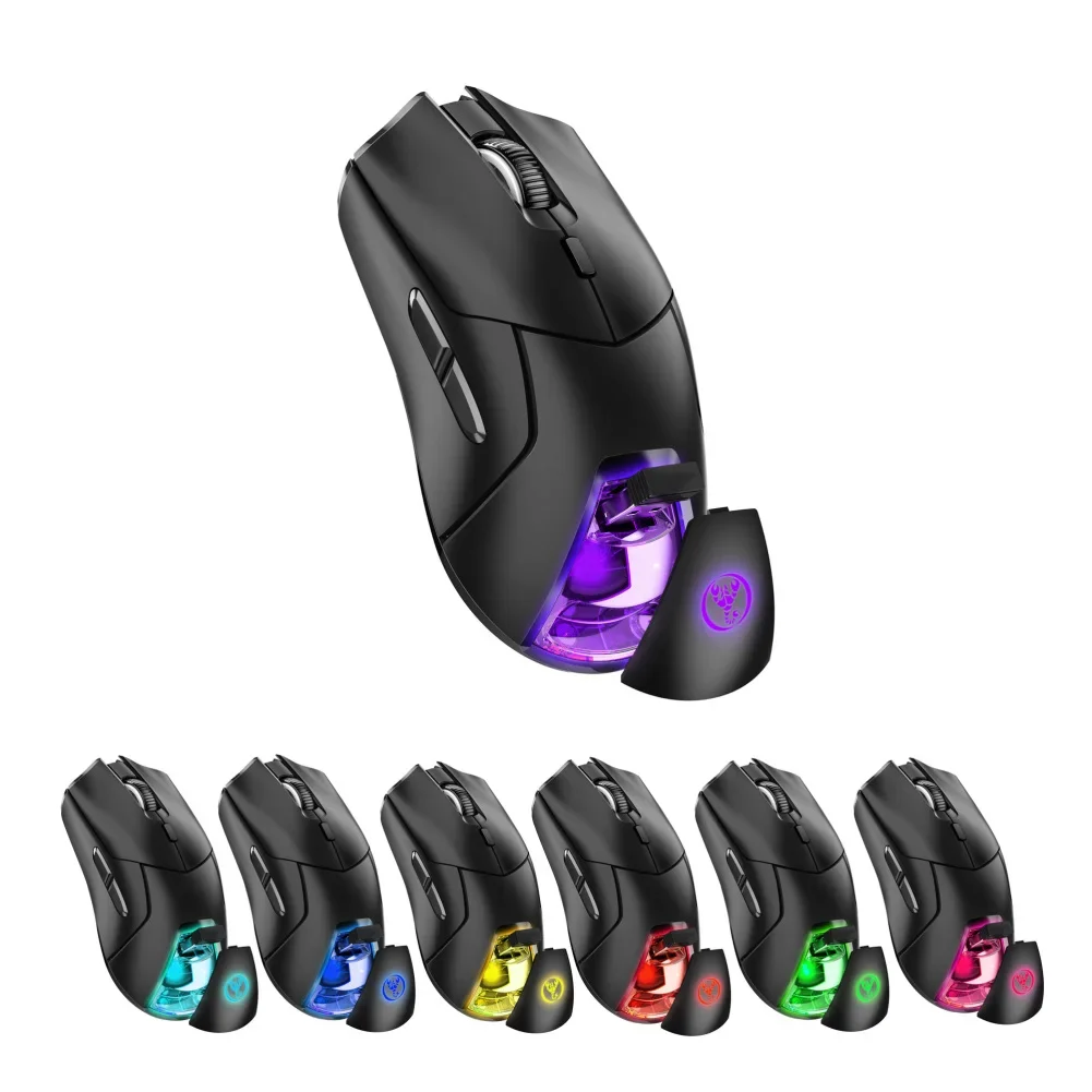 

T40 Wireless Gaming Mouse 3-mode 2.4G Wireless Rechargeable Gaming Mouse 4000DPI Colorful Backlit Gaming Mouse for Working