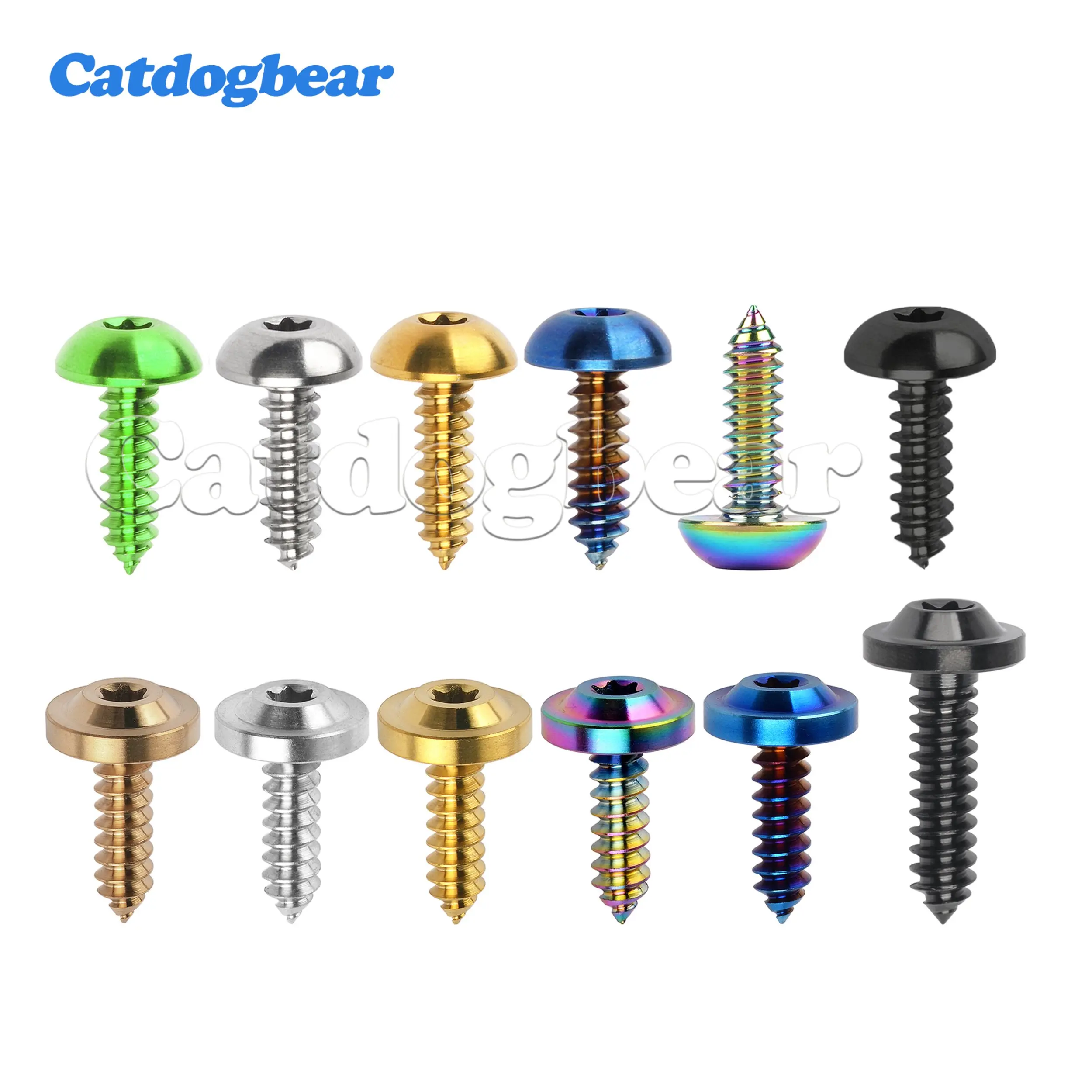 Catdogbear Titanium M4X15 17 20mm M5X15 17 20mm  M6X15mm Self-Tapping Button Torx Screw Bolt for Motorcycle Bike Car