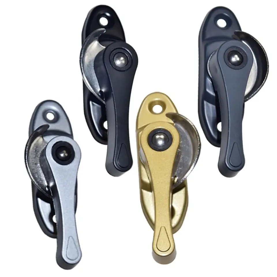 4-Pack Zinc Alloy Window Lock Strike Keeper – Precision Linkage Rod Hardware For Sash Windows, Gold Finish