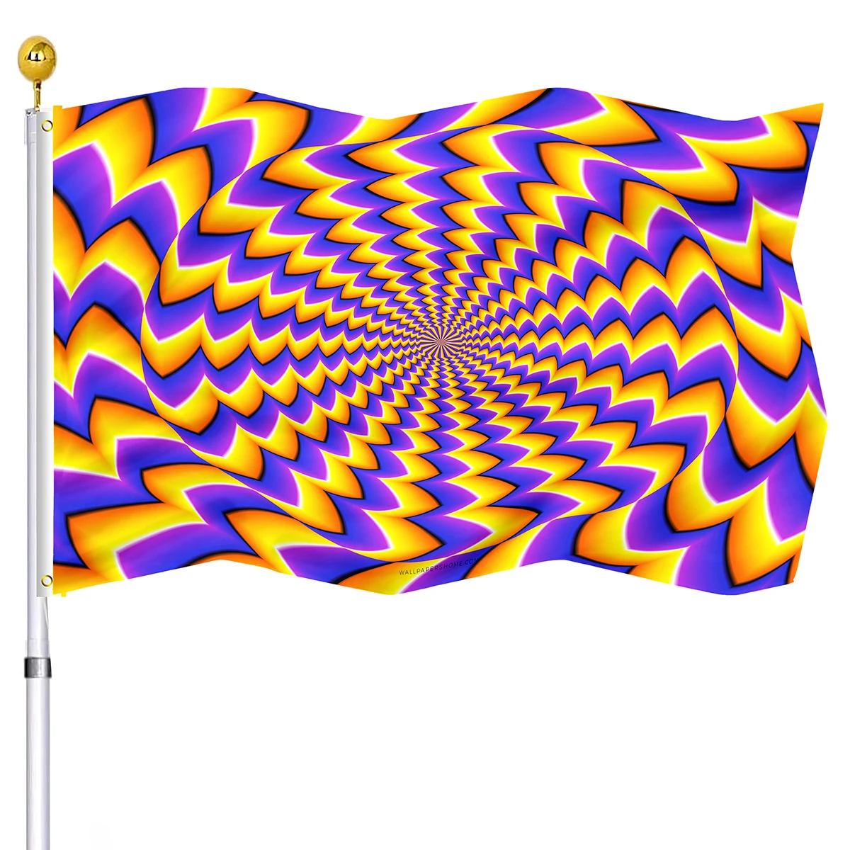 Psychedelic Decorative Flag for House Indoor Outdoor Optical Illusion Double Stitched Colorful Flags Polyester with 2 Grommets