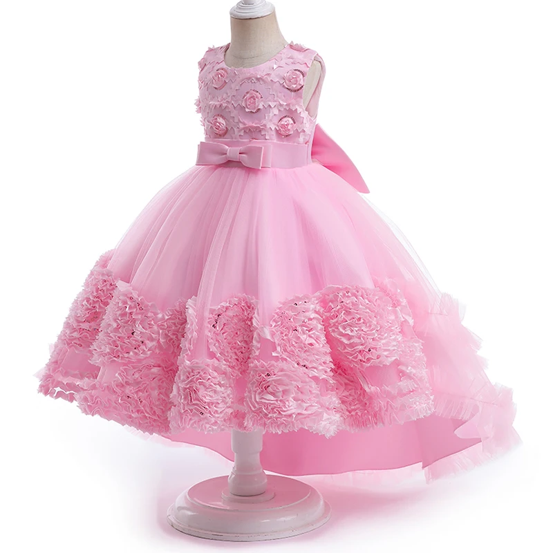 Christmas Princess Girl Dress Wedding Birthday Party Children Costume With Bow Prom Ball Gown Elegant Party Evening  Vestidos