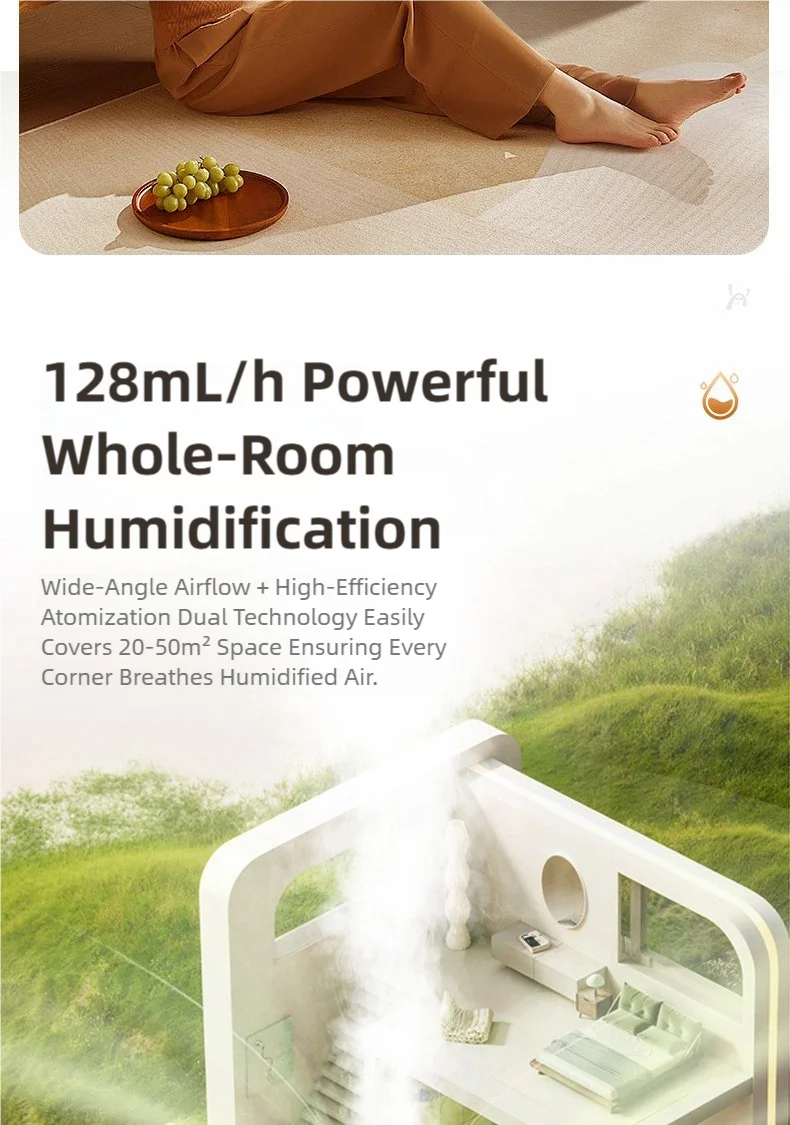 TINSOL 2500ml Digitaler Dual-Spray-Luftbefeuchter mit USB-Anschluss, Aroma-Luftbefeuchter für ätherische Öle, Dreistufiger Nebel-Luftbefeuchter für das Schlafzimmer – Detail 11