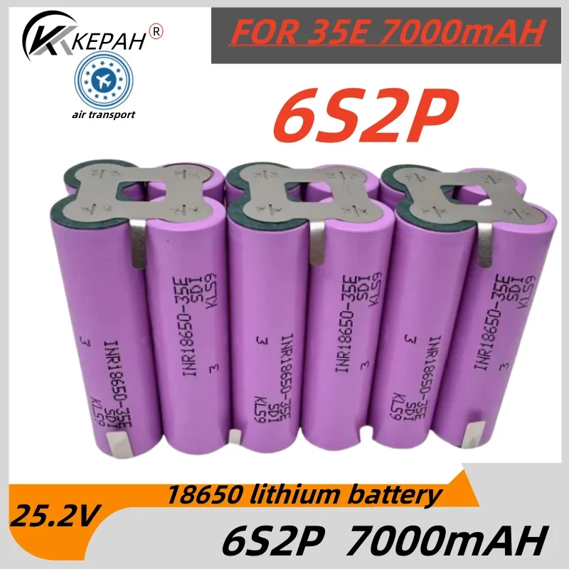 6S2P 3S2P 4S2P 5S2P 18650 35E 3500mAh/7000mAh wiertarka elektryczna 16.8V 21V 25.2V akumulator litowy wkrętak elektryczny