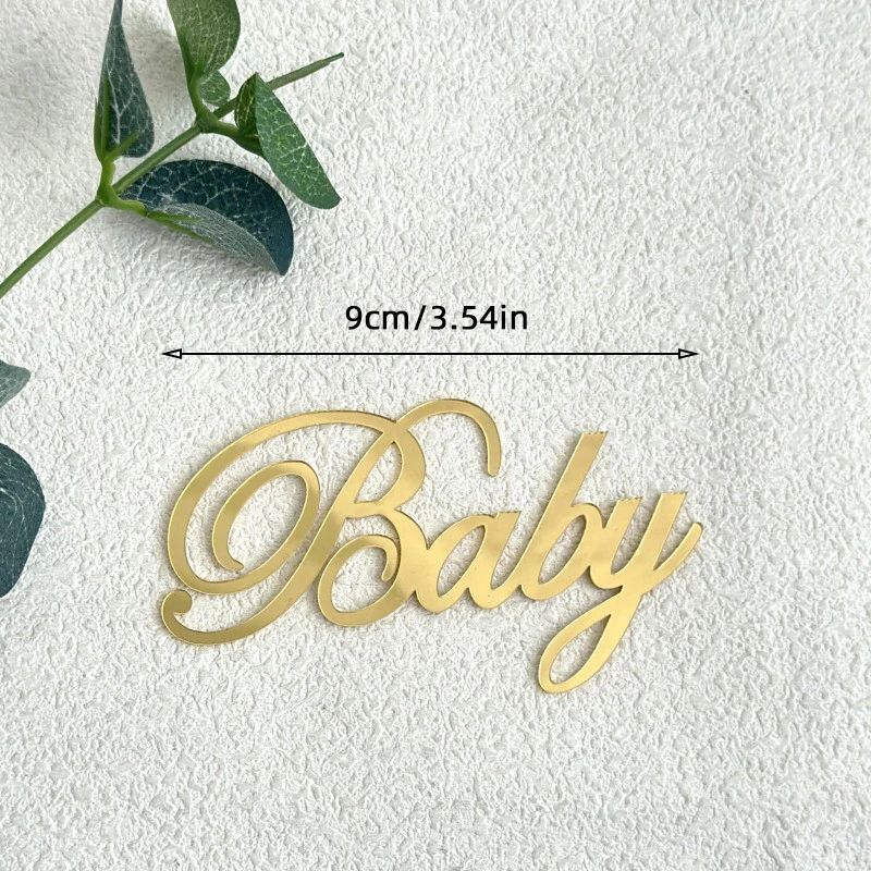 Entzückender Süßer Wochenend-Acryl-Kuchenaufsatz mit „Oh Baby“-Design für Babyparty, Geschlechtsoffenbarungsparty, Deko-Set – Detail 8