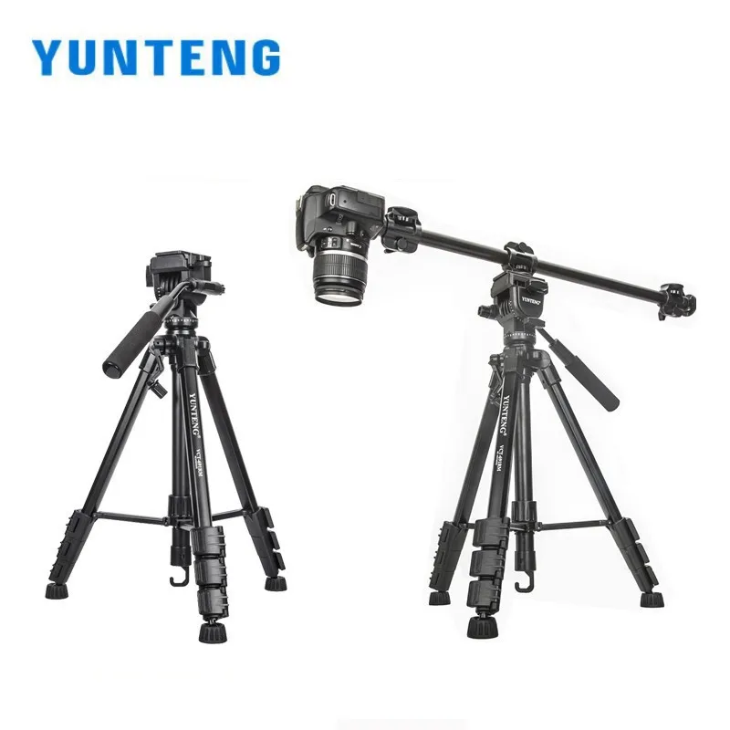 YUNTENG VCT-691RM Professional Tripod with 63CM VCT-369 Crossbar Bracket Panoramic Hydraulic Damping Pan Tilt Camera Stand