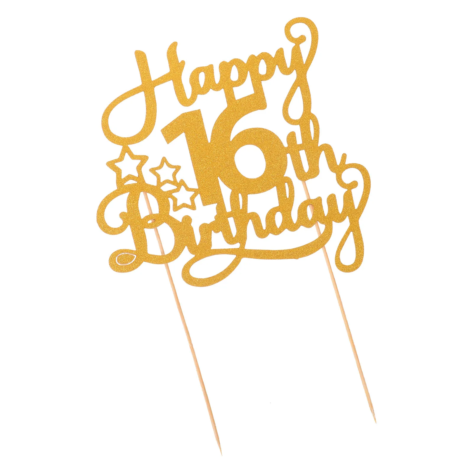 

Metallic Birthday Cake Topper Set Foil Number Letter Picks Colorful Confetti Balloon Star Theme Party Cake Decoration