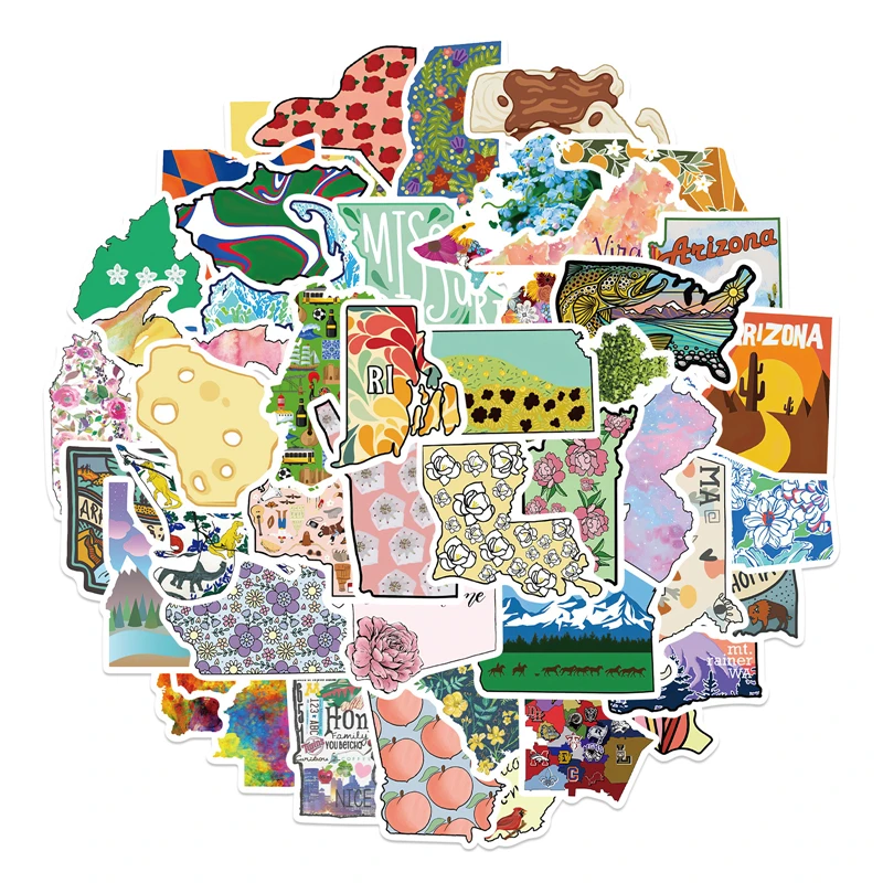 50pcs Color Earth Plate State Girl Stickers paster Cartoon characters anime decals scrapbooking diy waterproof