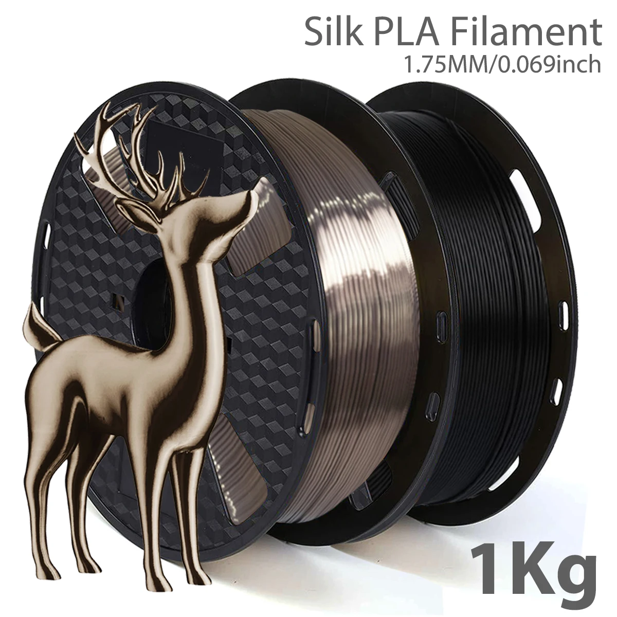 3D Printing Filament PLA Silk Rose Gold 250g 500g 1Kg 3D Printing Material Silk PLA Black 1.75mm Refills Wire Vacuum Packaging