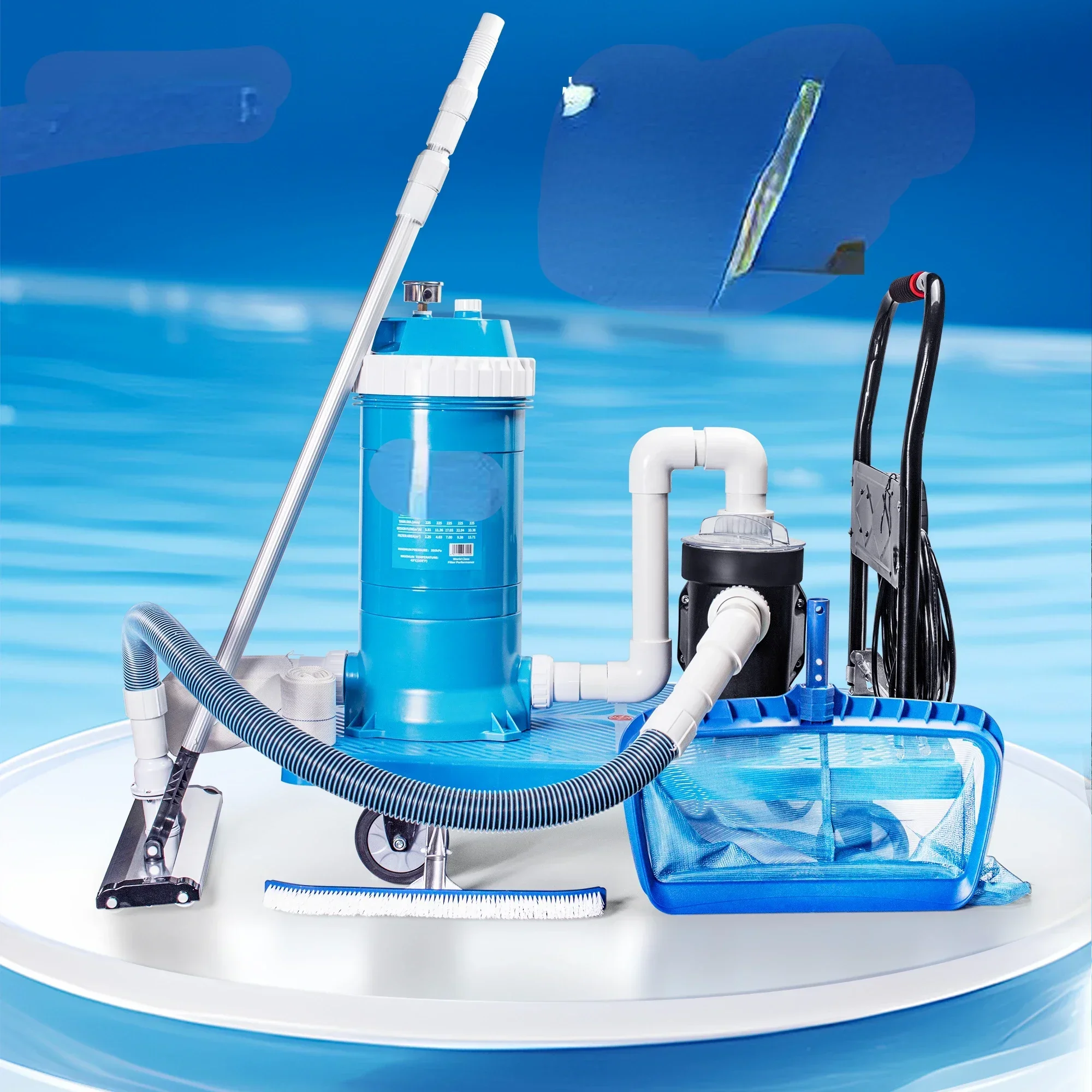 Máquina de succión para piscinas, bomba de succión de fondo, equipo de succión de fondo para estanques de peces, eliminación de algas y limpieza de lodos. ¡Oferta caliente!
