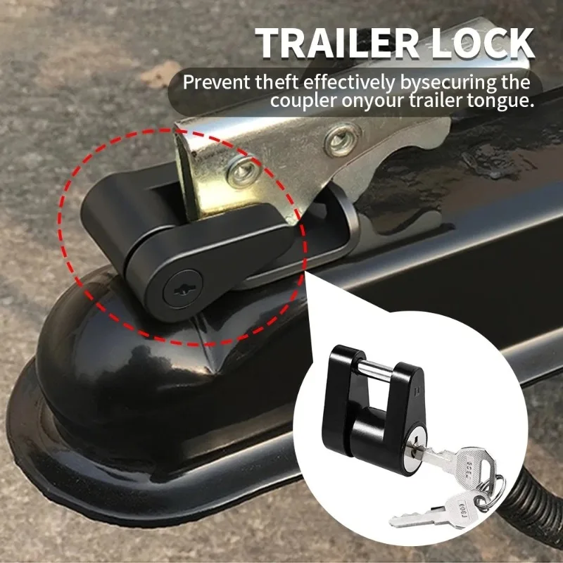 Zinc Alloy Trailer Hitch Lock – Heavy-Duty Anti-Theft Coupler Lock for Trucks, RVs & Towing