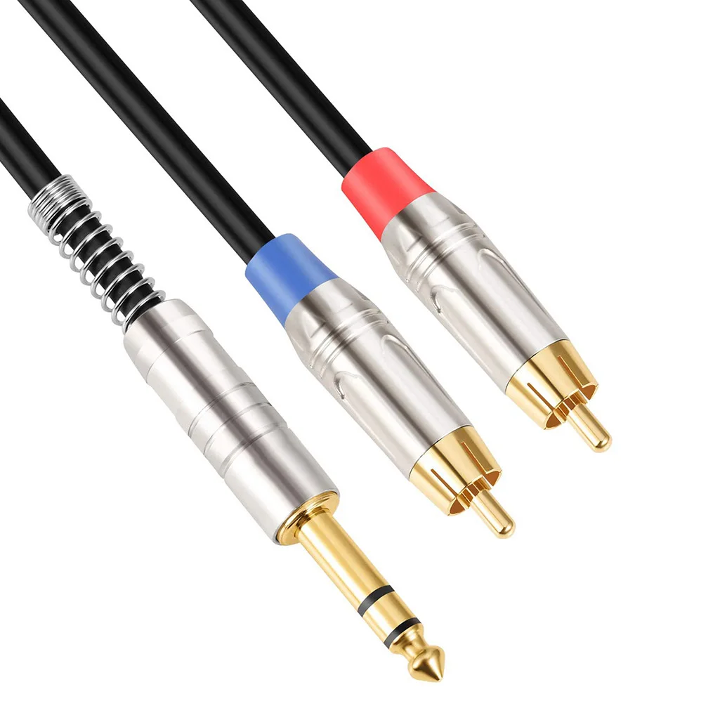 Full copper conductor double-layer shielded stereo 6.35 rpm dual RCA Lianhua mixing console amplifier audio connection cable 3M