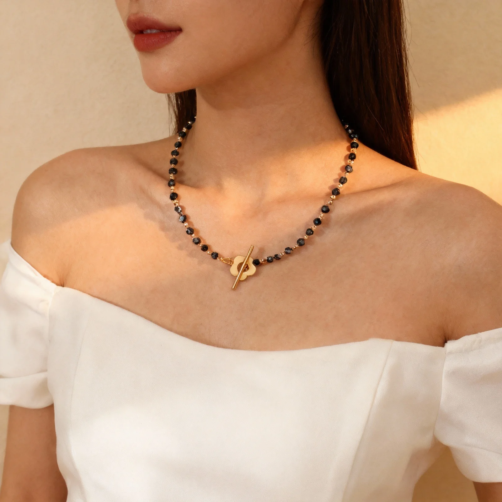 1 قطع الأزياء كريستال الخرز قلادة مشرق سلسلة الترقوة لفستان تي شيرت مطابقة الرقبة ديكور التبعي