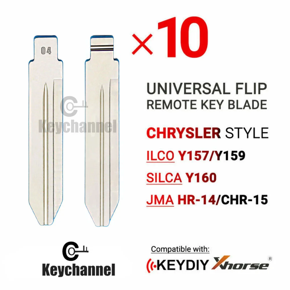 10PCS Universal KD Blade #04 KD Metal Blank Flip Replacement Blade CY24 Car Key Blade For Jeep Dodge Chrysler Y157/Y159 Y160