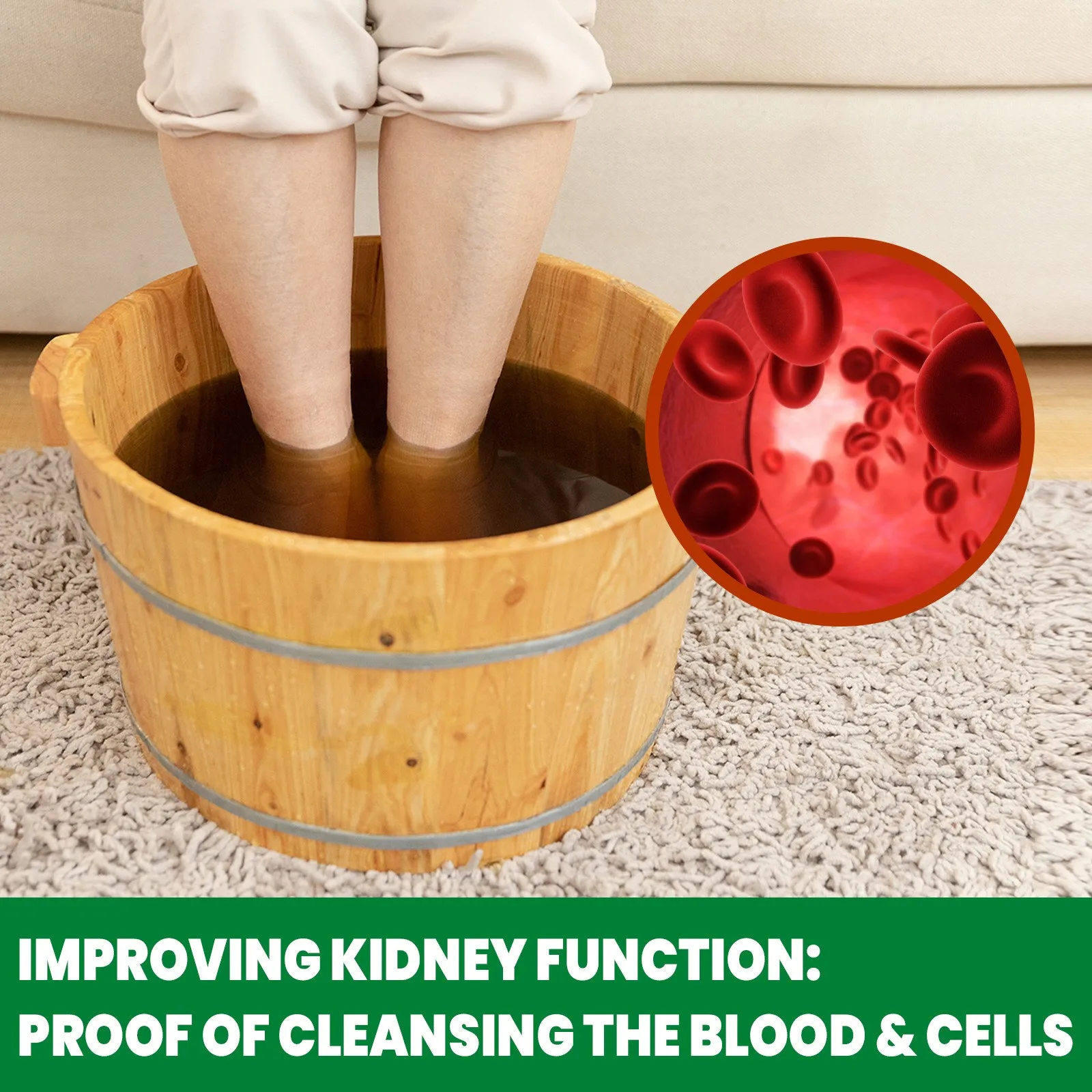 Herbal Lymphatic Detox Foot Soak with Wormwood & Natural Botanicals - Leg Slimming Spa Treatment for Relaxation & Circulation