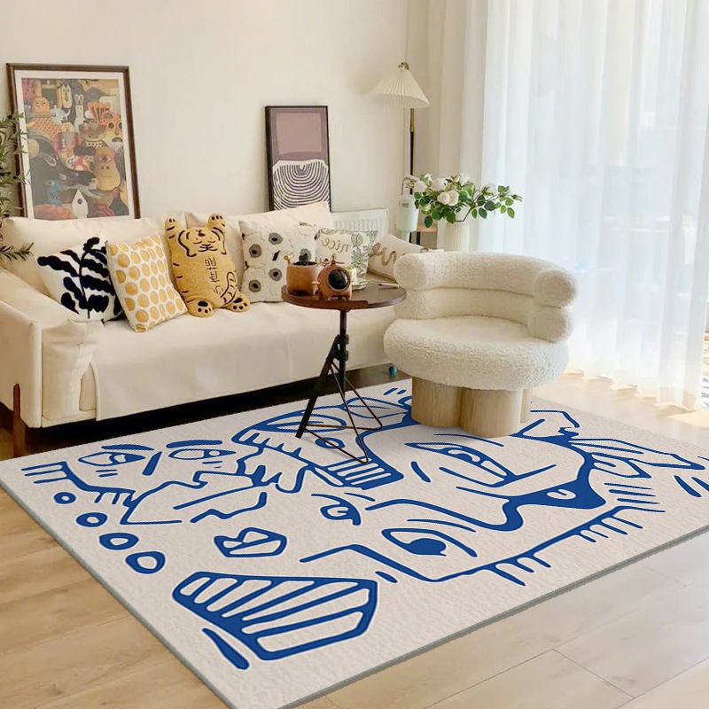 

Abstract Geometric Living Room Decoration Carpet Modern Bedroom Bedside Plush Rug Simple Balcony Bay Window Soft Non-slip Rugs