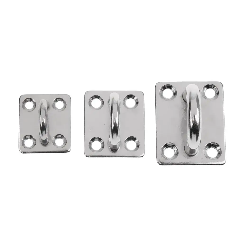 

Square Eye Plate Stainless Steel Pad Eye Hook for Fishing Boat Cover Yacht Sun Shade Marine Accessory Fitting