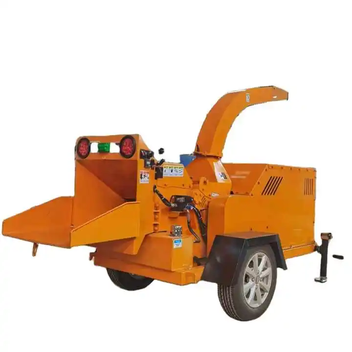 Mobile Diesel Motor Wood Chipper Forestry Machinery Saw Dust Machine Street Greening Garden Branch Crusher