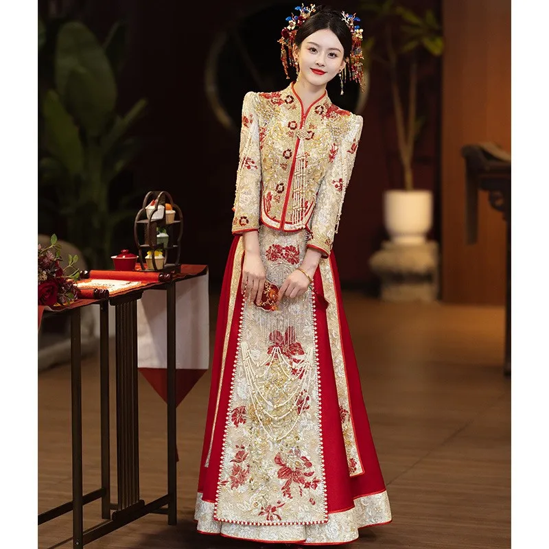 

Guofeng Heavy Industry toasts weddings and wedding ceremonies - Chinese-style dragon phoenix gowns