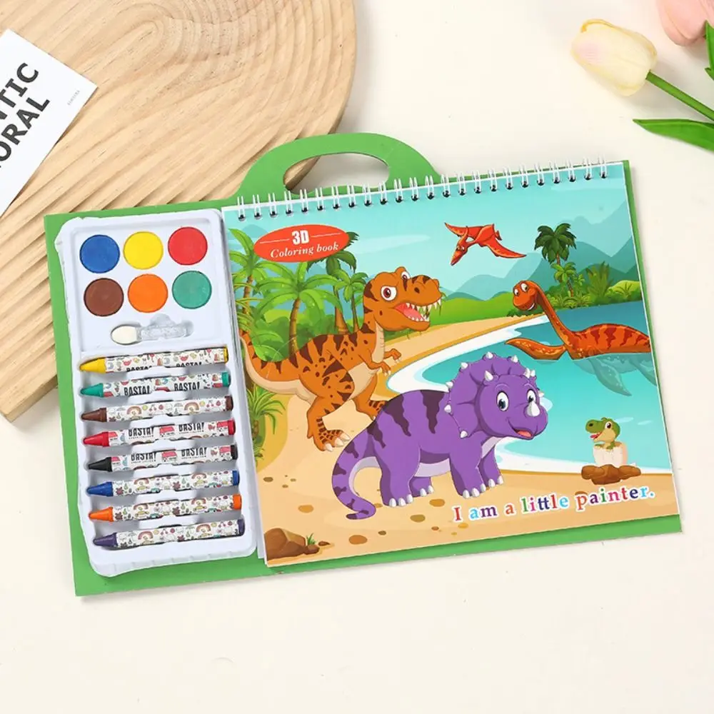 New Puzzle Crayon Watercolor Book Set Educational Astronauts Coloring Book Drawing Doodle Book Art Supplies