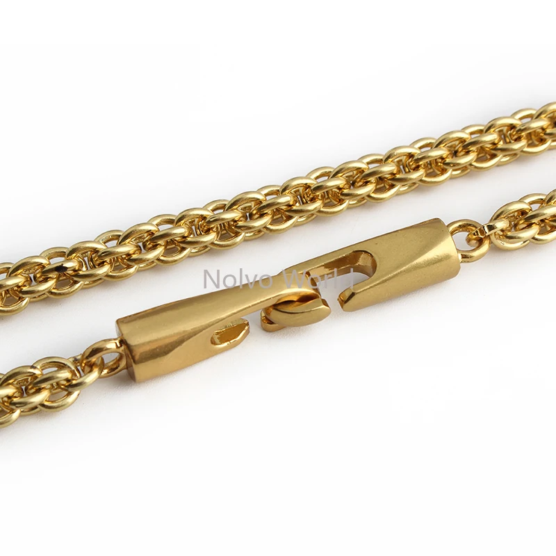 100/110/120/130CM 8MM Iron Satin Gold Decorative Metal Bag Chains For Clutch Handbag Purse Strap Handle Detachable Accessories