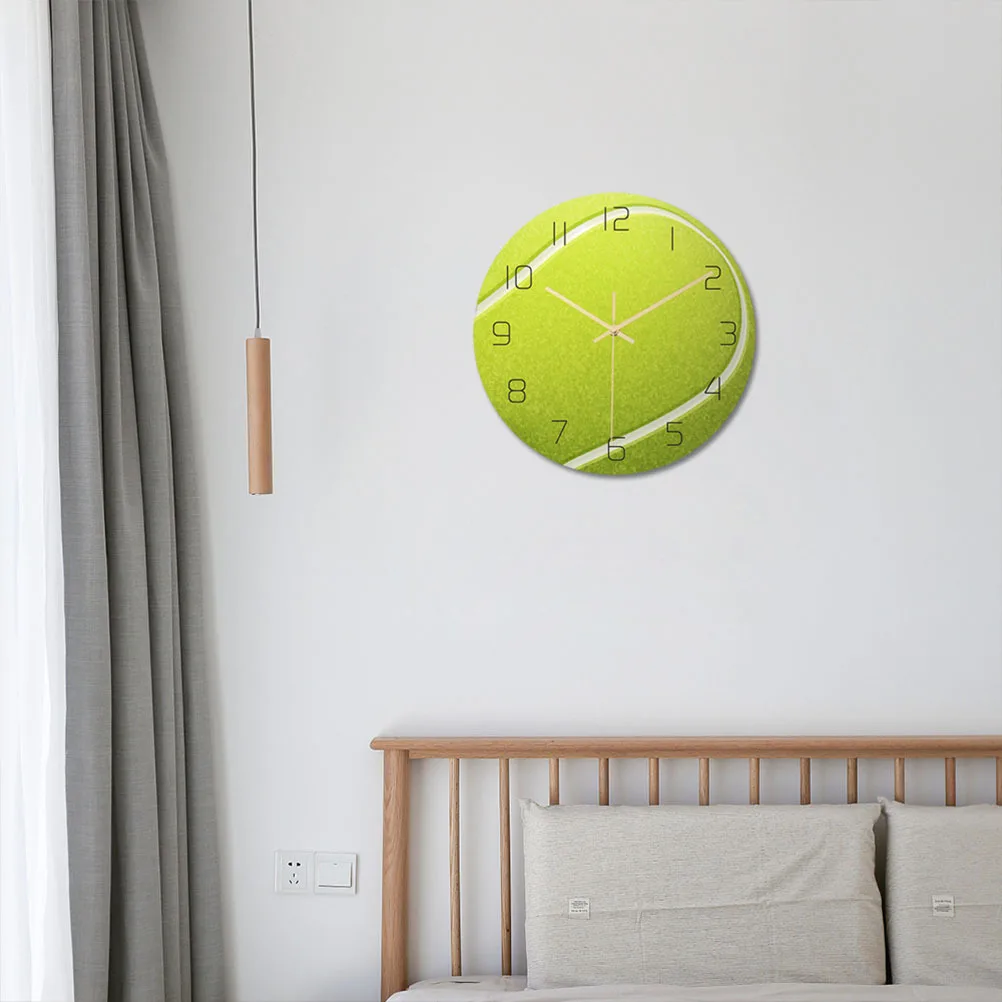 

Tennis Ball Design Wall Clock Silent Mute Movement Large Arabic Numerals Acrylic Decorative Clock For Living Room Bedroom Study