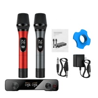 Professional UHF Wireless Microphone System 2 Channel Metal Microphone  for Singing Home Karaoke Church Wedding