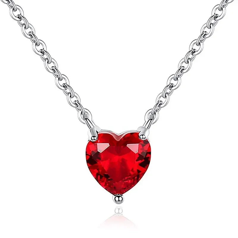 Y2k Love Heart Necklace for Women Fashion Hip Hop Red Hearts Pink Pendants Necklaces Rope Chain Girls Rave Gift Gothic Jewelry