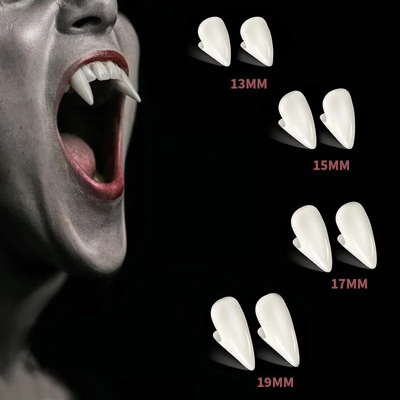 Resin Fake Teeth Halloween Vampire False Teeth Props Realistic Teeth Dental Braces Accessories Makeup Party False Teeth Props
