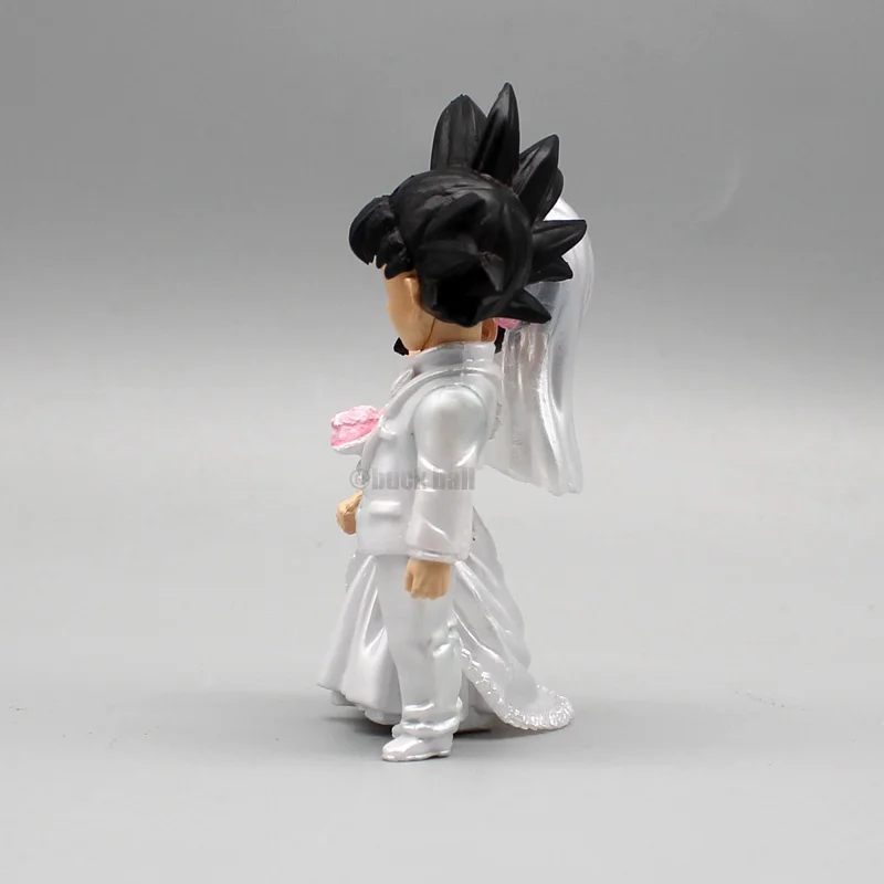 Dragon Ball Anime Figure Son Goku Figures Lg Wedding Goku Chichi Mariage Figurine 9cm Scene Statue Q-Version Pvc Model Doll Toys