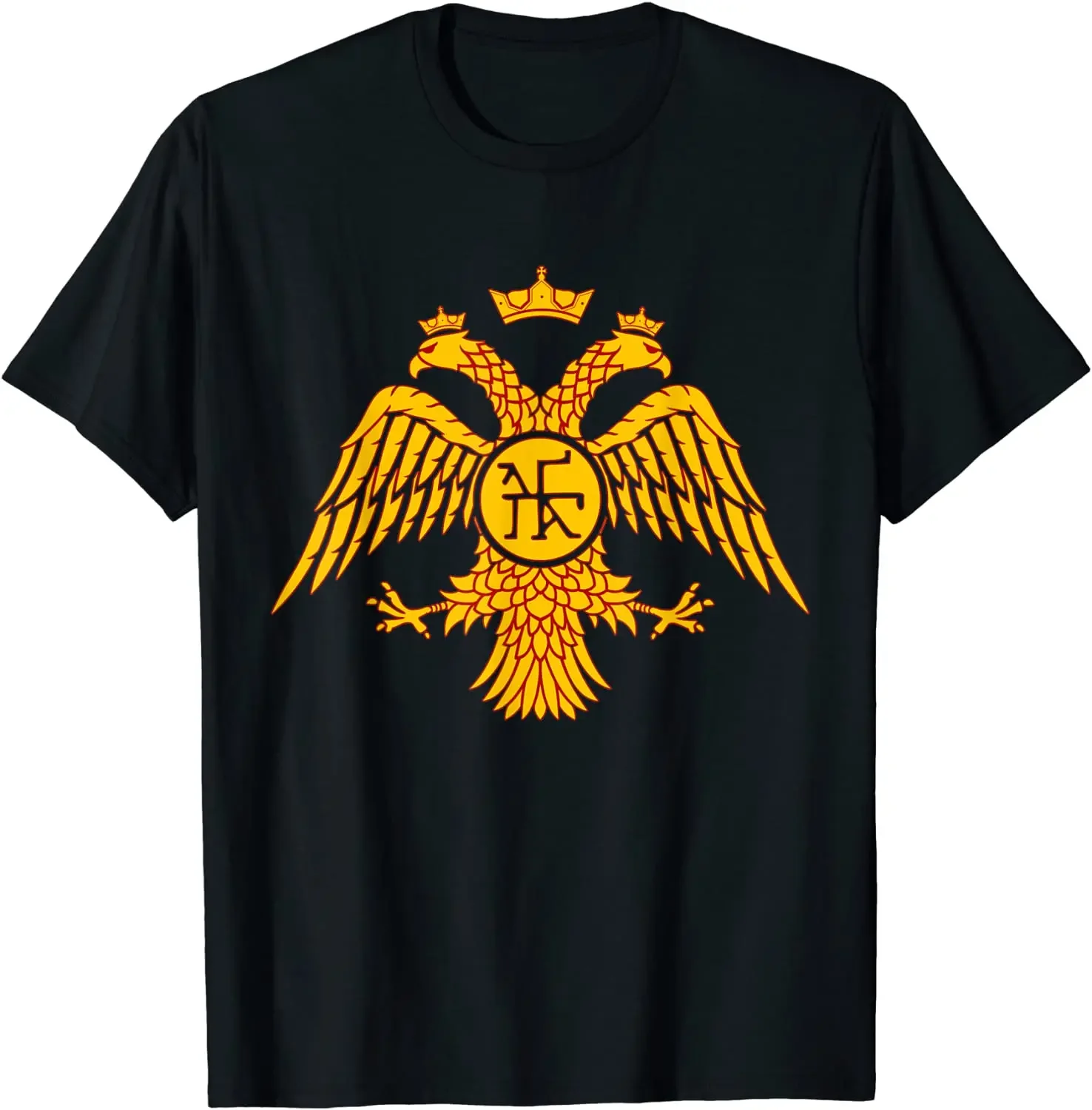 Byzantine Empire Double Headed Eagle Badge T Shirt New 100% Cotton Short Sleeve O-Neck T-shirt Casual Mens Top