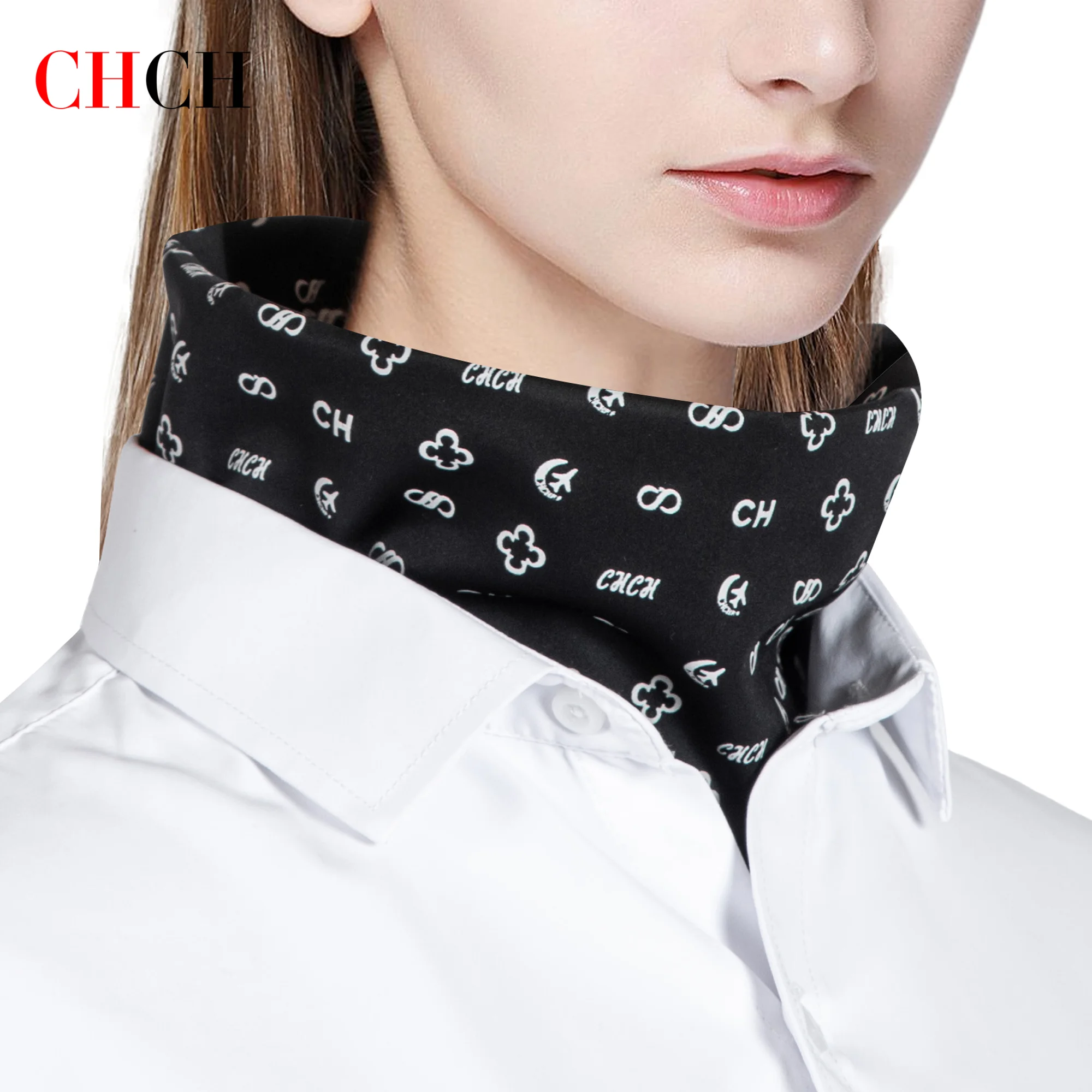 

CHCH Women's Winter Black Minimally Warm Business Neck Scarf