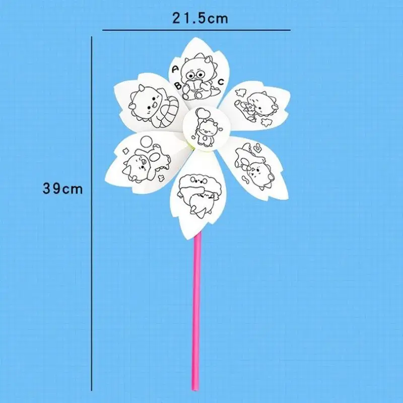 Paper Fan Coloring Windmill Fan DIY Fan For Students Coloring Supplies Enhances Children's Learning Creative Painting Windmill