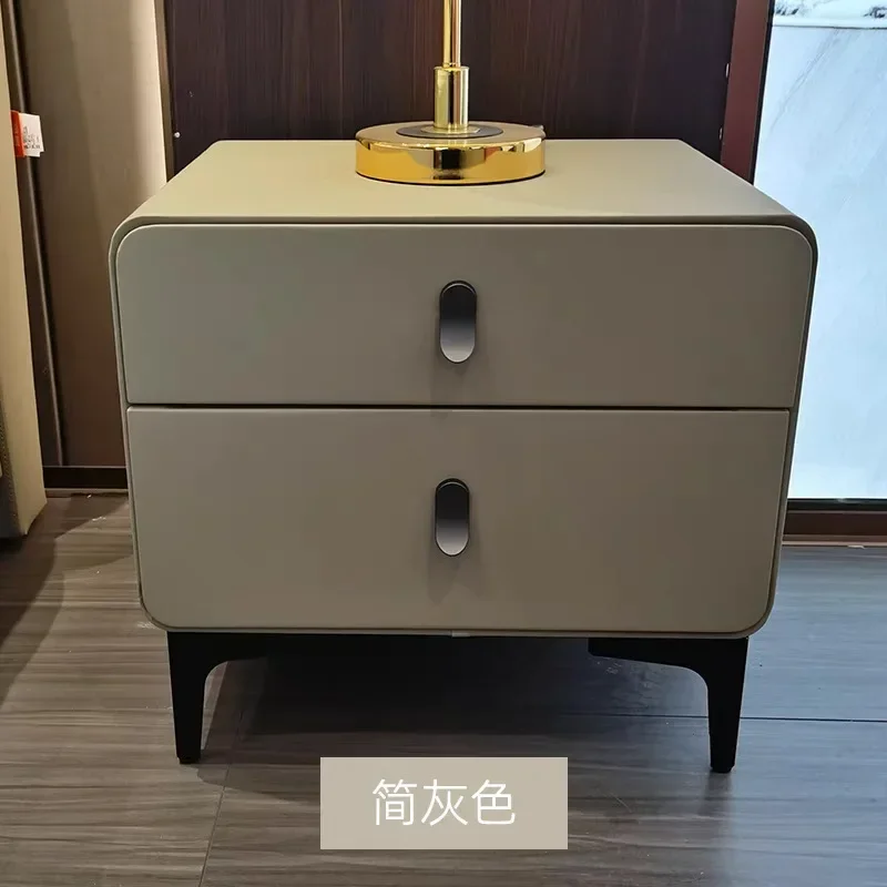 Light Luxury Simple Storage Bedroom Household Small Solid Wood Small Cabinet New Rental Room Bedside Cabinet Locker 2024