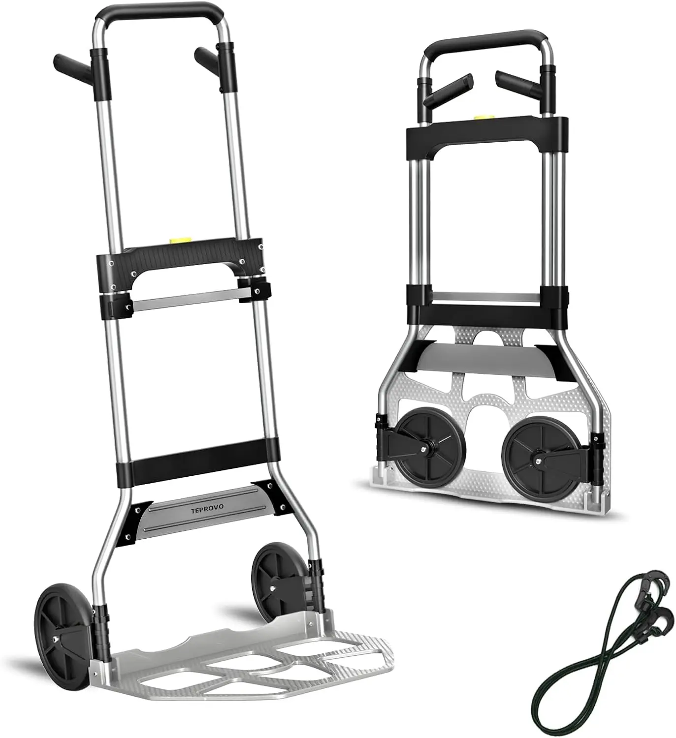 

Portable Folding Hand Truck Dolly Cart, 340LB Capacity with Telescoping Handle & 7 Inch Wheels for Moving