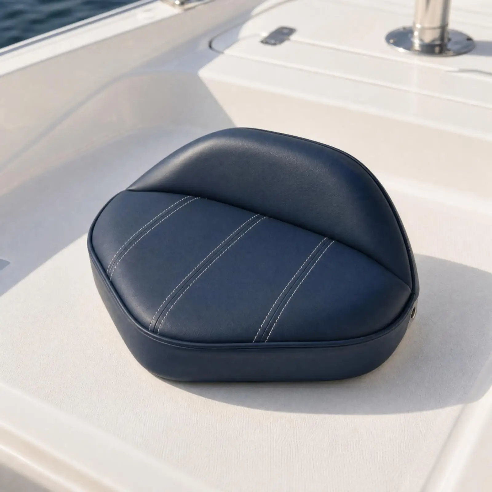 Angler Boat Seat with Shaped Sponge Padding and Marine Grade Leather Cover for Long Fishing Sessions Onboard