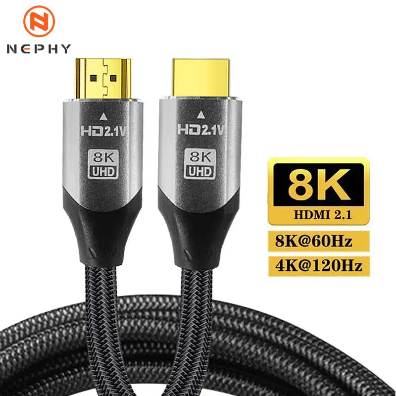 Kabel 2.1 kompatybilny z HDMI Ultra High-speed 8K/60Hz 4K/120Hz dla Xiaomi Mi Box PS5 Dolby Vision 48Gbps HDMI-kompatybilny 8K 5m 8m