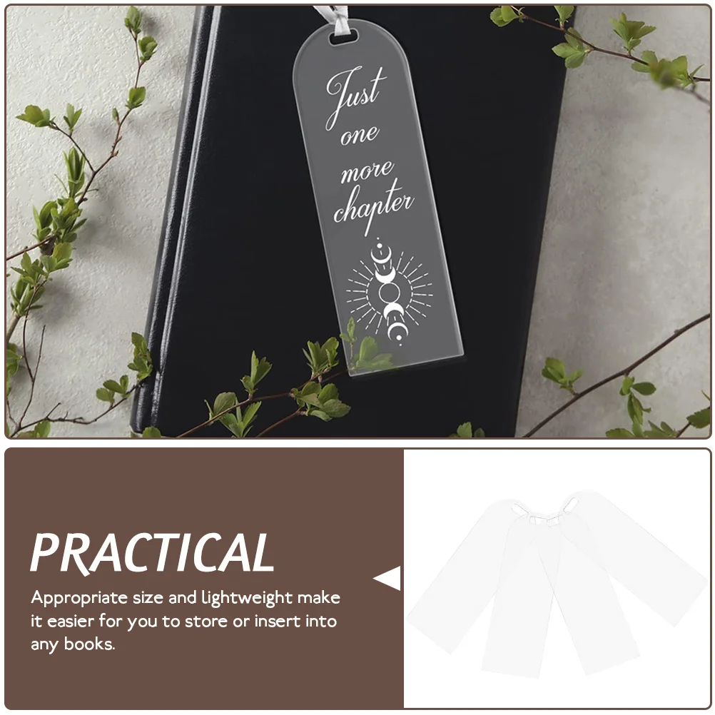 20 Pcs Transparent Blank Bookmark Multi-use Bookmarks Page Marker DIY Acrylic Label Reading