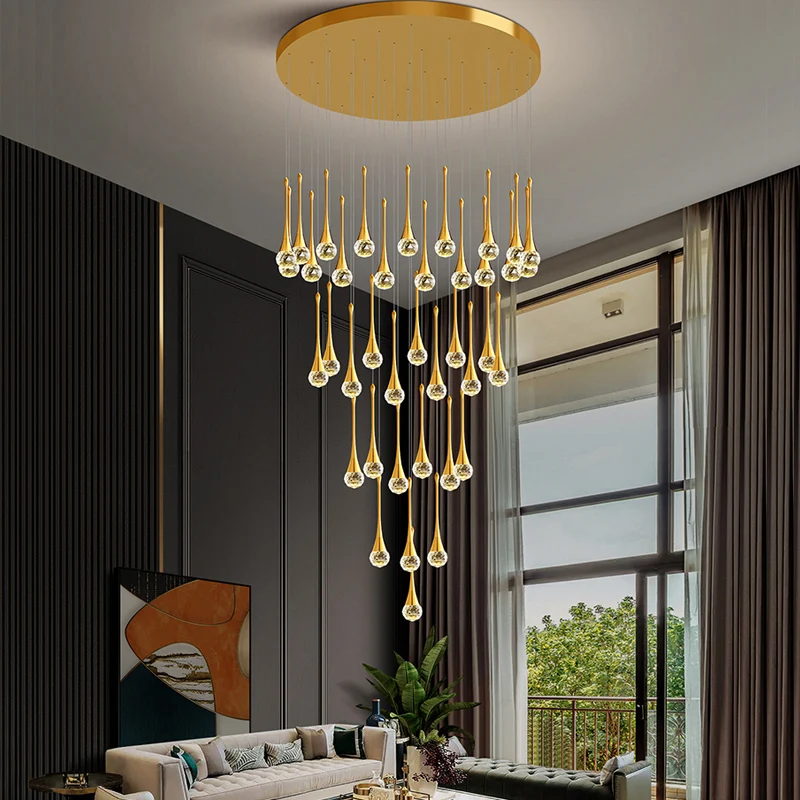 

Chandelier for living room lighting for dining room ceiling stair chandelier modern duplex attic suspension crystal chandelier