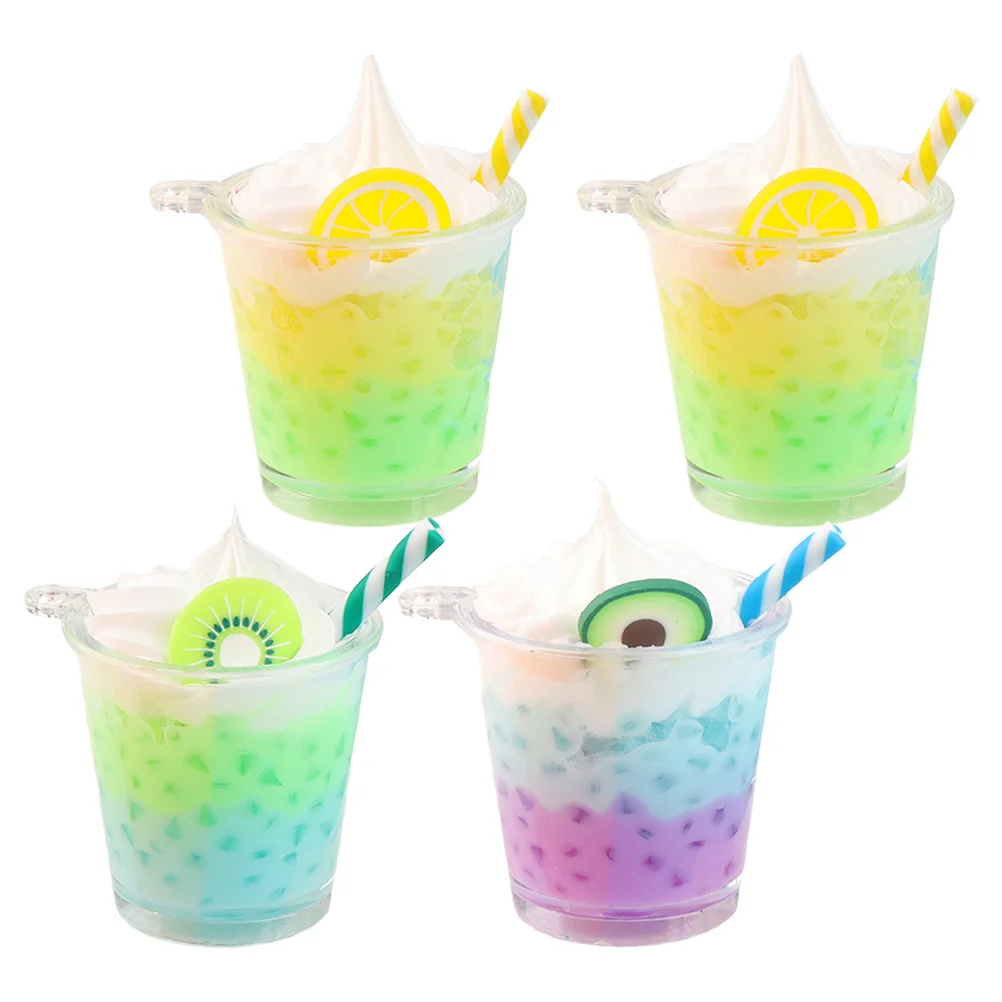 

4 Pcs Luminous Pendants Shaped Manual Mini Food Charms Plastic for Jewelry Making