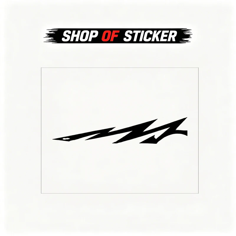 Car Lightning Bolt Sticker Racing Speed Line Decal Vehicle Body Graphic Vinyl Side Door Fender Black Decal